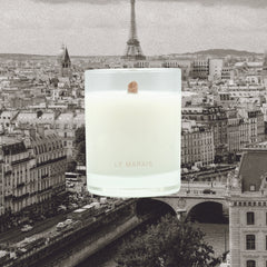 le marais - urban interludes - scented candle - bergamot, warm amber, vanilla & sandalwood - the ooo collective
